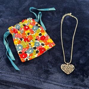 Brighton silver tone heart necklace.